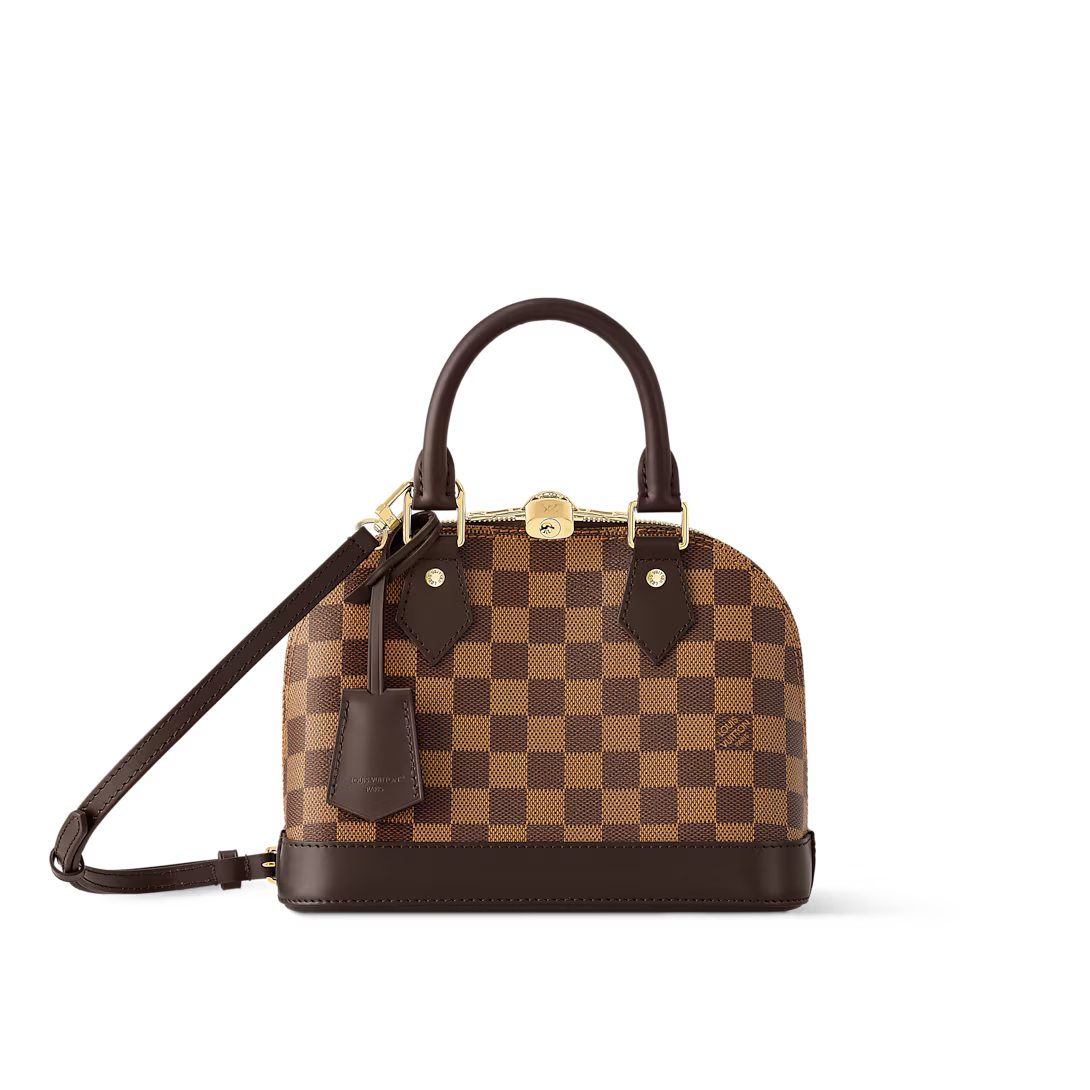 Alma BB – Checked Canvas in Ebène Brown