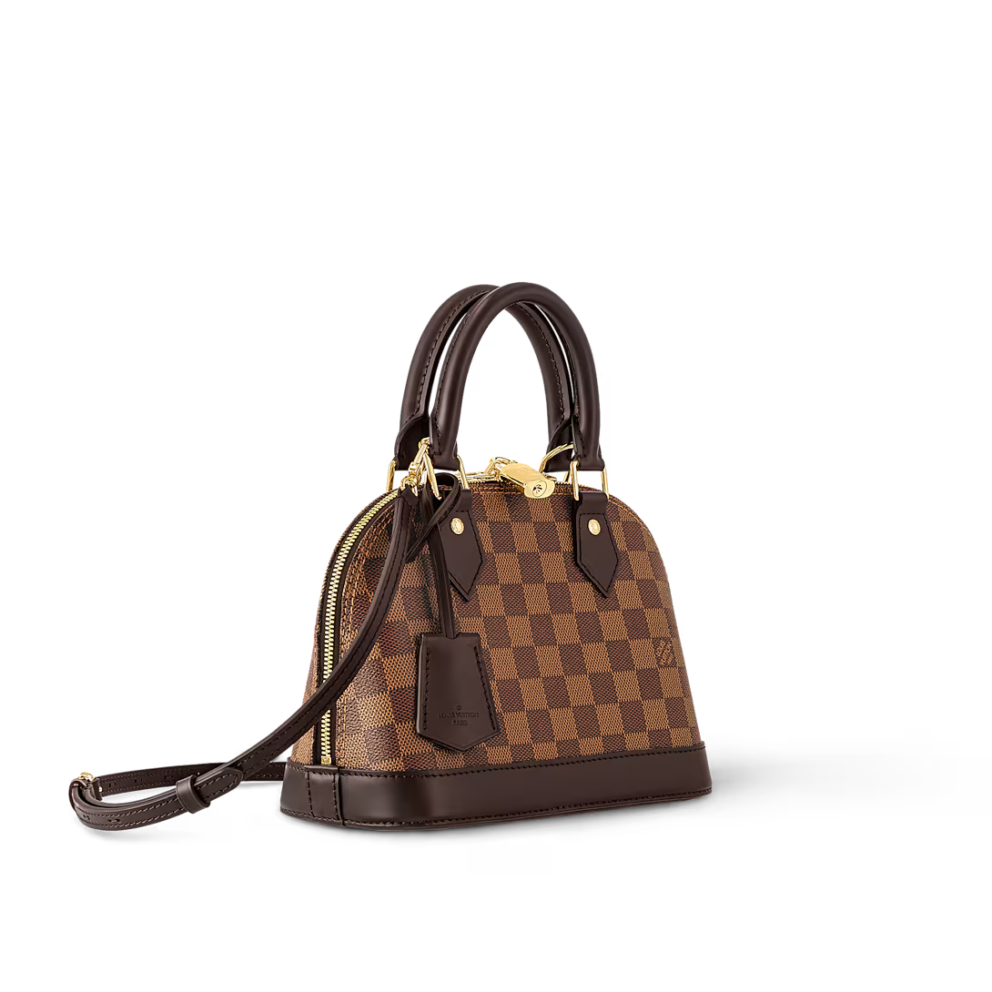Alma BB – Checked Canvas in Ebène Brown