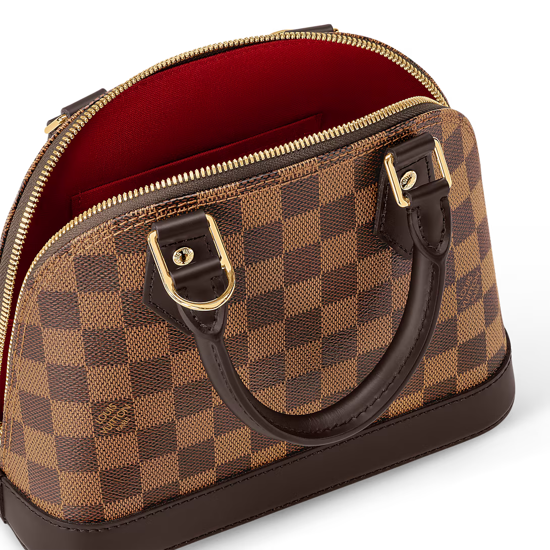 Alma BB – Checked Canvas in Ebène Brown