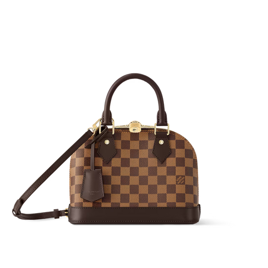 Alma BB – Checked Canvas in Ebène Brown